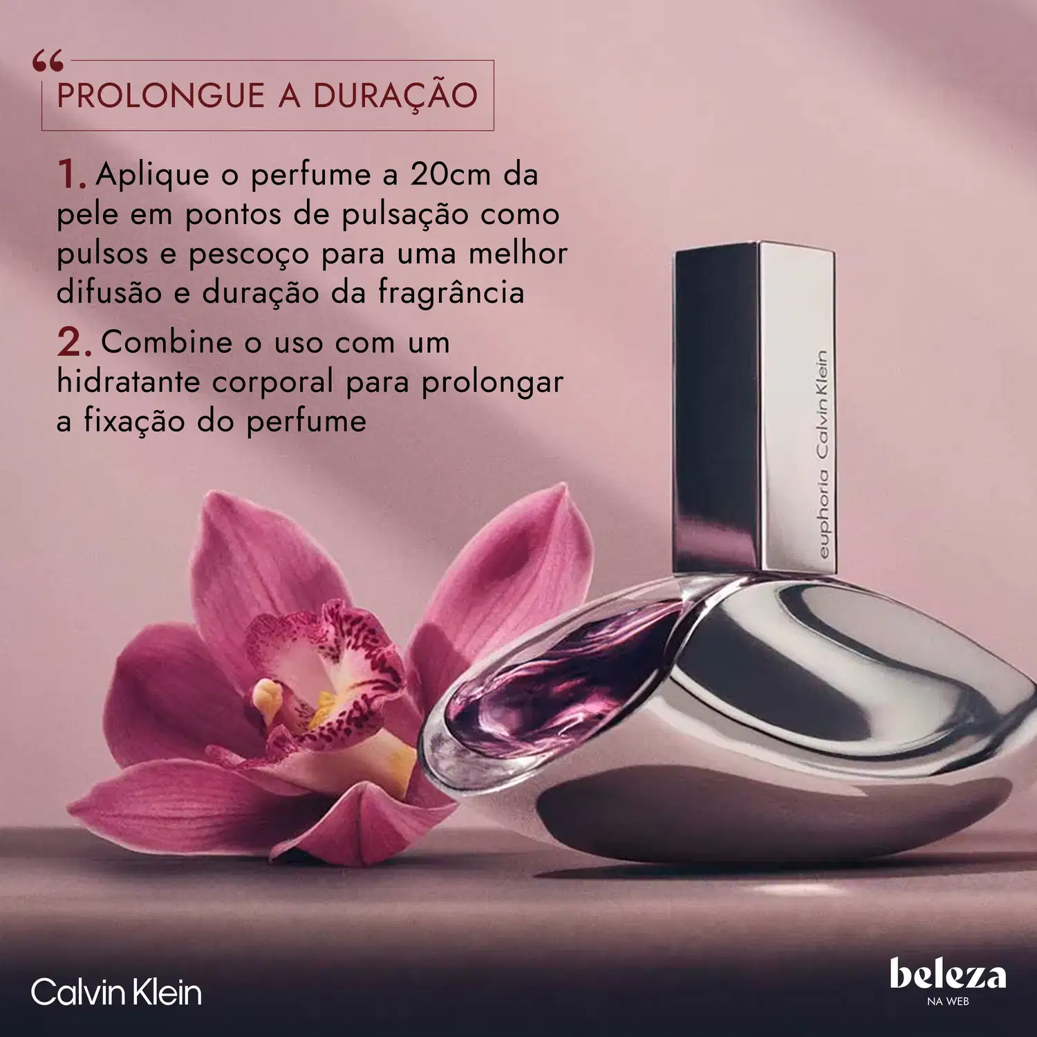 Frasco de perfume Calvin Klein de formato oval, com tampa branca e corpo em tom de rosa vibrante: Euphoria Calvin Klein Eau de Parfum 100ml