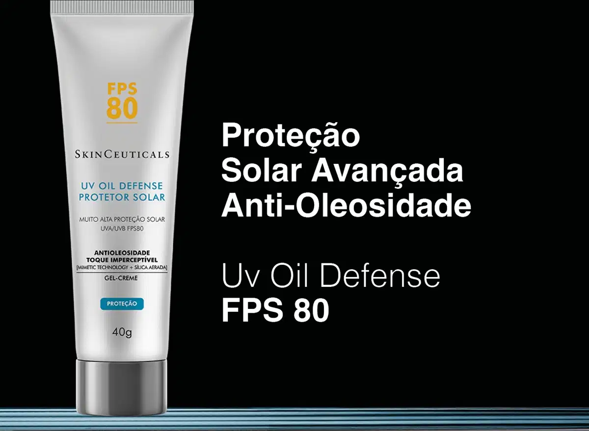 Proteção Solar Avançada Anti-Oleosidade
UV Oil Defense
FPS 80
Muito alta proteção solar
Antioleosidade toque imperceptível
Gel-creme