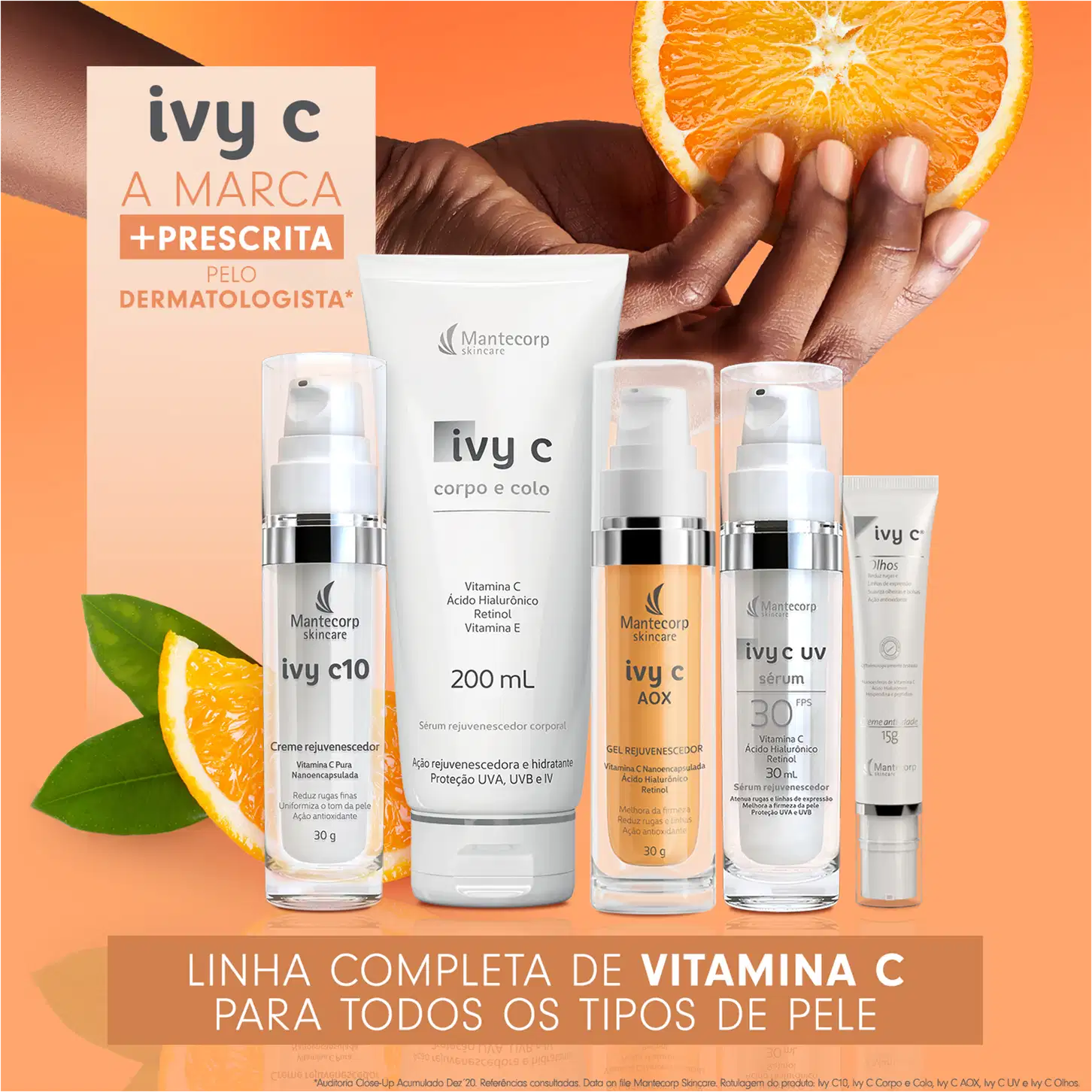 Imagem da linha completa de vitamina c para todos os tipos de pele.