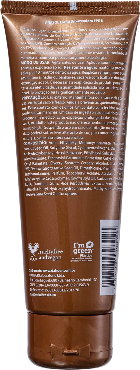 Loção Bronzeadora Anasol Bronze FPS8 120g.