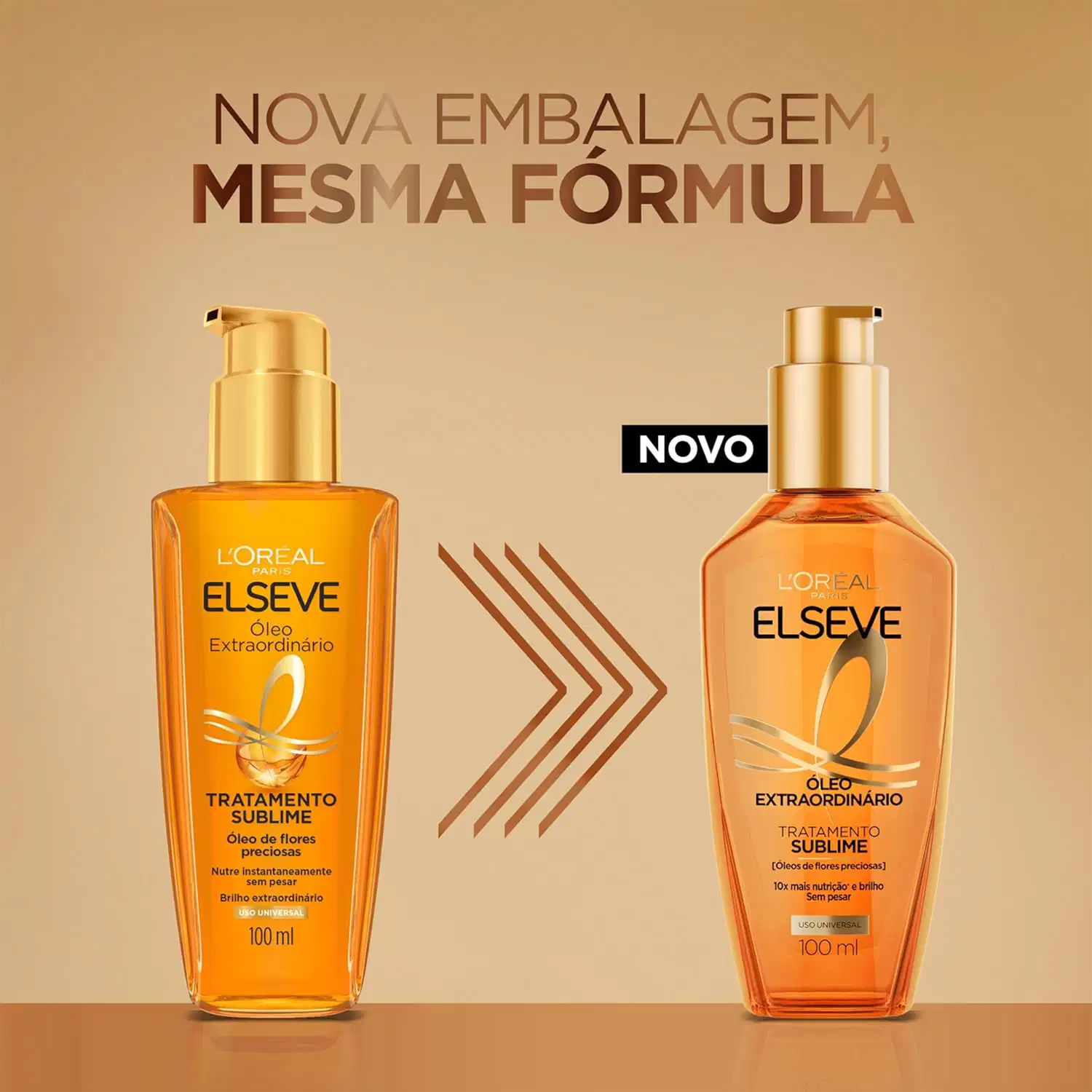 Antes e depois da mudança de embalagem, mas com mesma fórmula