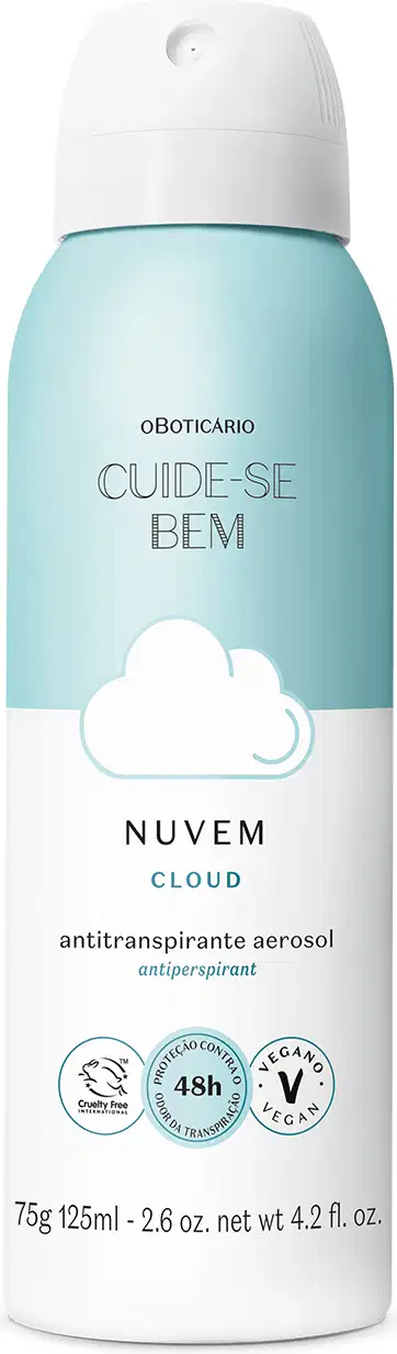 Desodorante Antitranspirante Aerosol Cuide-se Bem o Boticário Nuvem, 125ml.