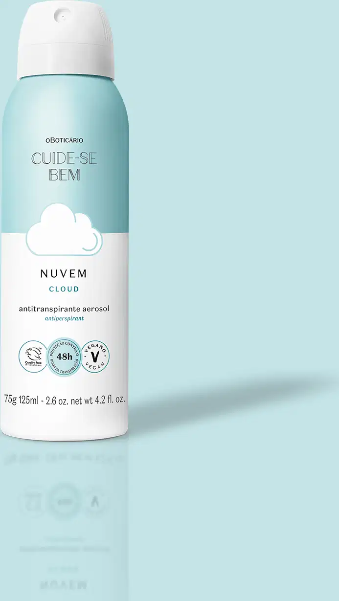 Desodorante Antitranspirante Aerosol Cuide-se Bem o Boticário Nuvem, 125ml.