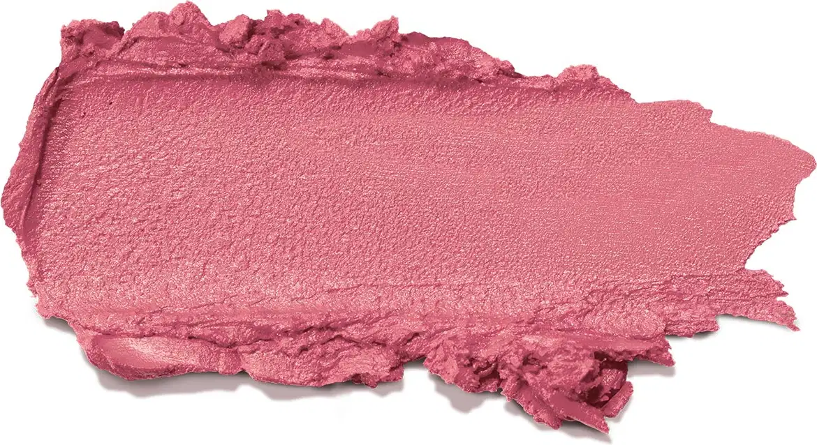 Textura do batom cremoso da marca Make B. na cor rosa Cashmere com um rastro cremoso e uniforme no fundo branco.