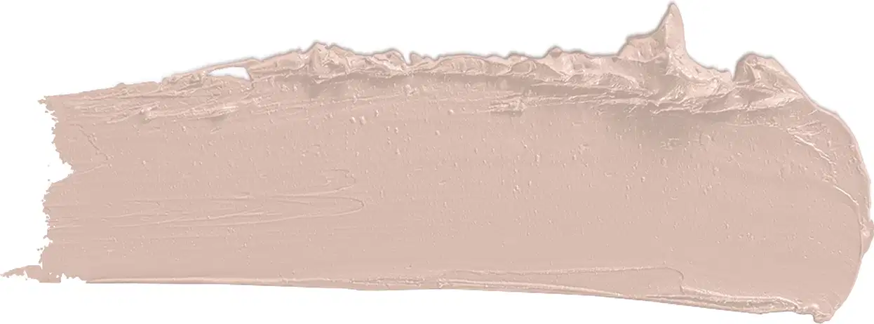 Textura cremosa de tom rosado claro com acabamento brilhante e superfície lisa em recipiente transparente.