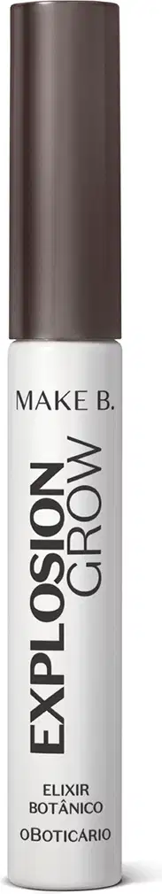 Frasco branco com tampa e letras pretas contendo 5g de sérum para cílios e sobrancelhas Explosion Grow da marca Make B.