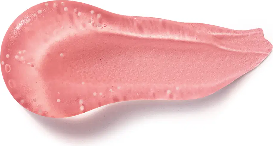 Imagem de textura rosada, brilhante e gelatinosa de gel hidratante facial Cuide-se Bem Algodão Doce, com pequenas bolhas visíveis na superfície.