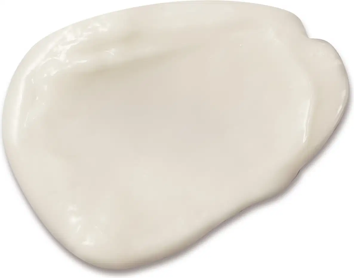 Imagem da textura cremosa e brilhante de um creme hidratante corporal da marca Floratta Red Passion, com superfície lisa e uniforme, em tons de branco perolado.