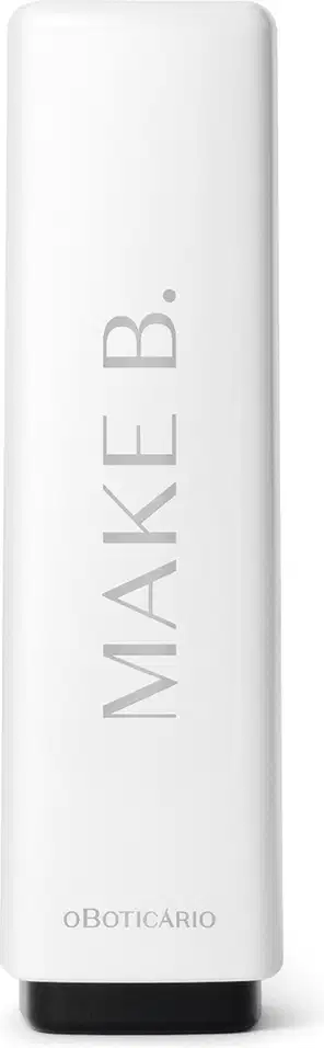 Embalagem de Balm Labial Noturno Make B. Lip Chronology Night Peeling em preto e tampa branca com a marca em letras cinza.