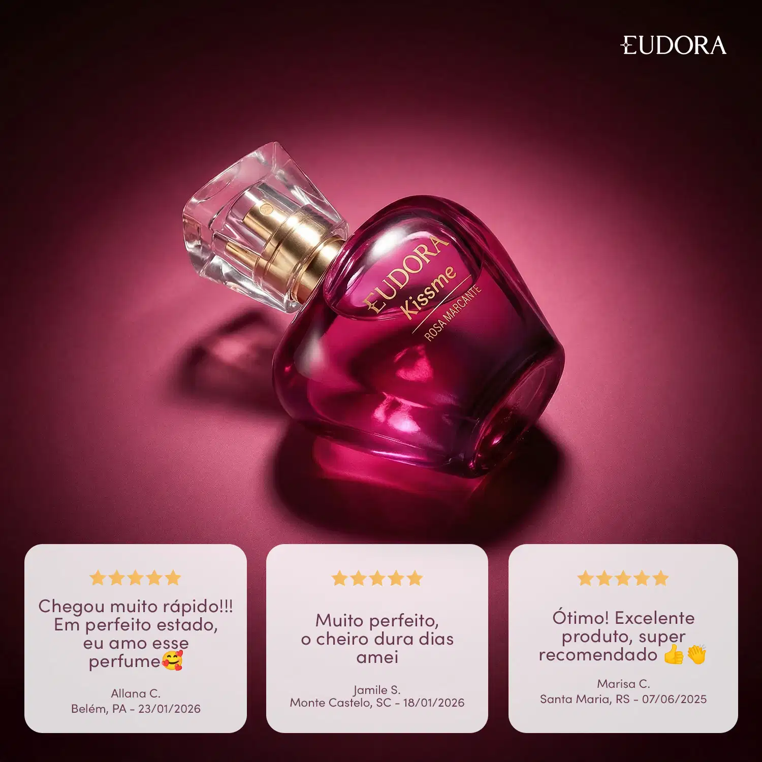 Kiss Me Rosa Marcante Colônia Desodorante 50ml | Eudora