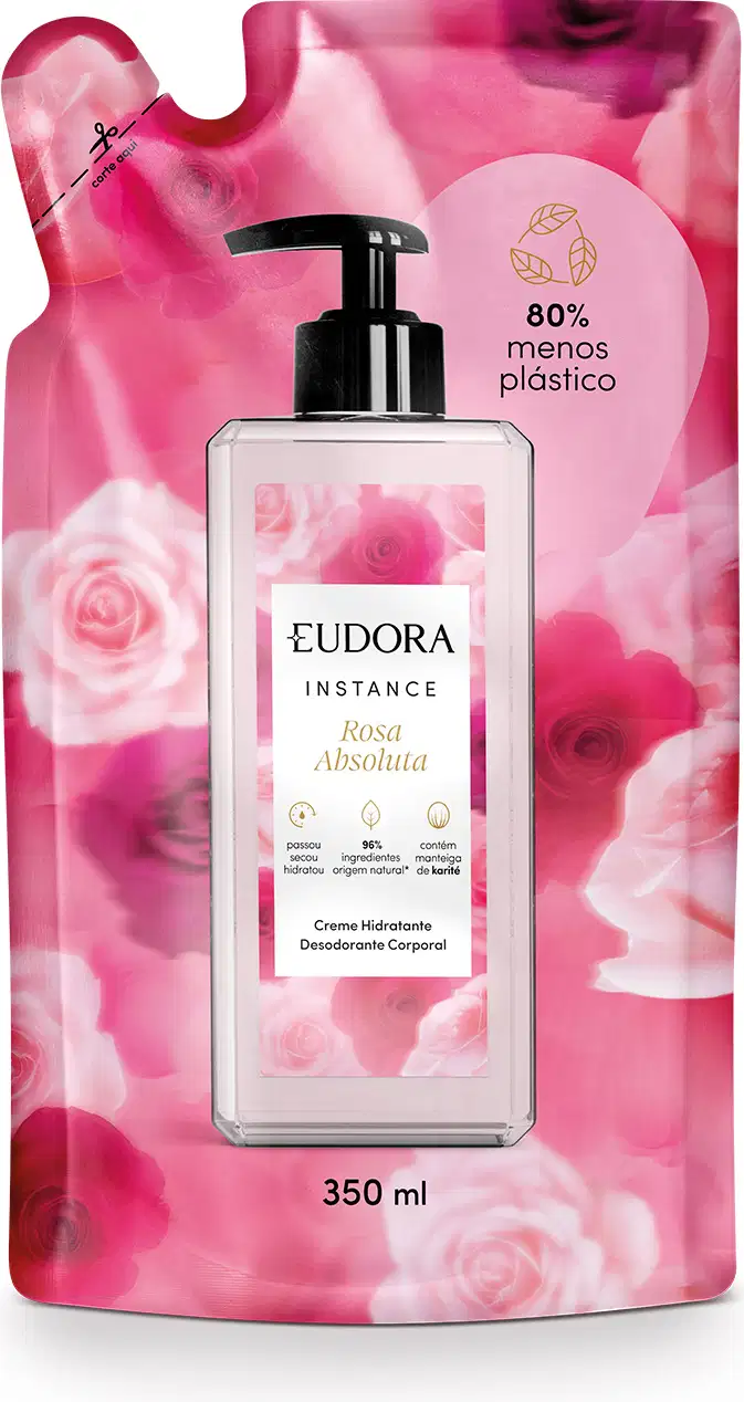 Refil Creme Hidratante Desodorante Corporal Instance Rosa Absoluta 350ml