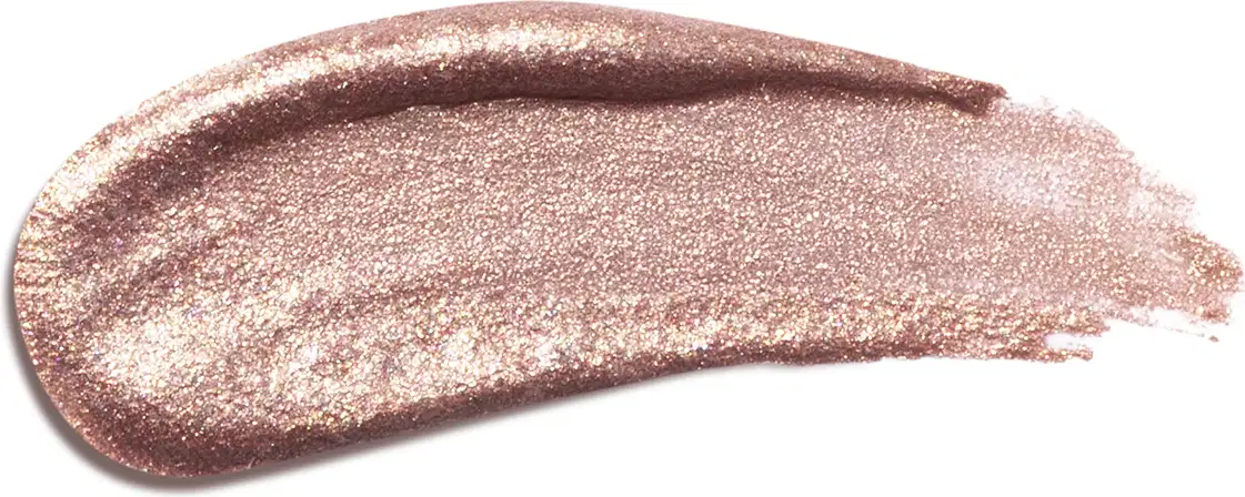 Textura do produto Iluminador Líquido da linha Niina Secrets. Com tonalidade rosé, com partículas de brilho.