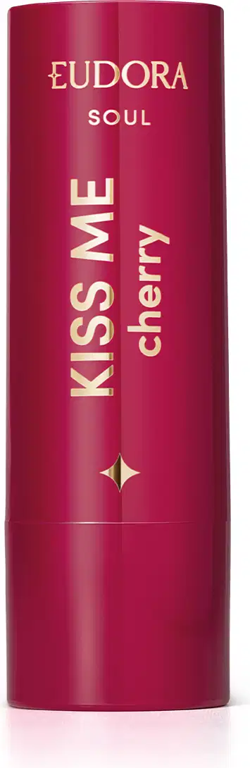 Embalagem fechada do batom Kiss Me Cherry