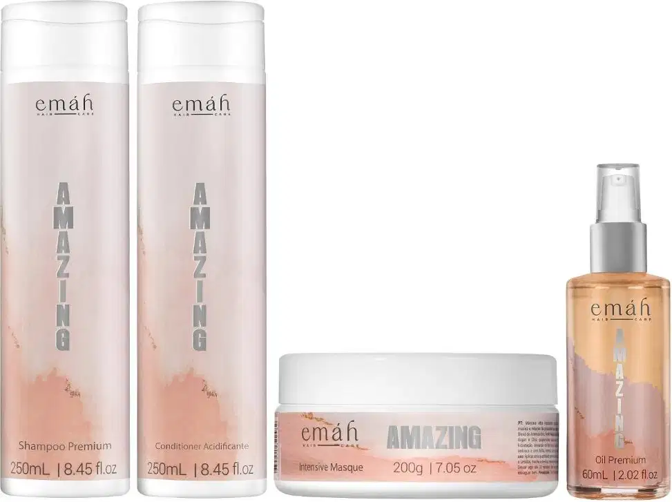 Kit Emáh Hair Care Amazing Quarteto Oil Care, 4 produtos.