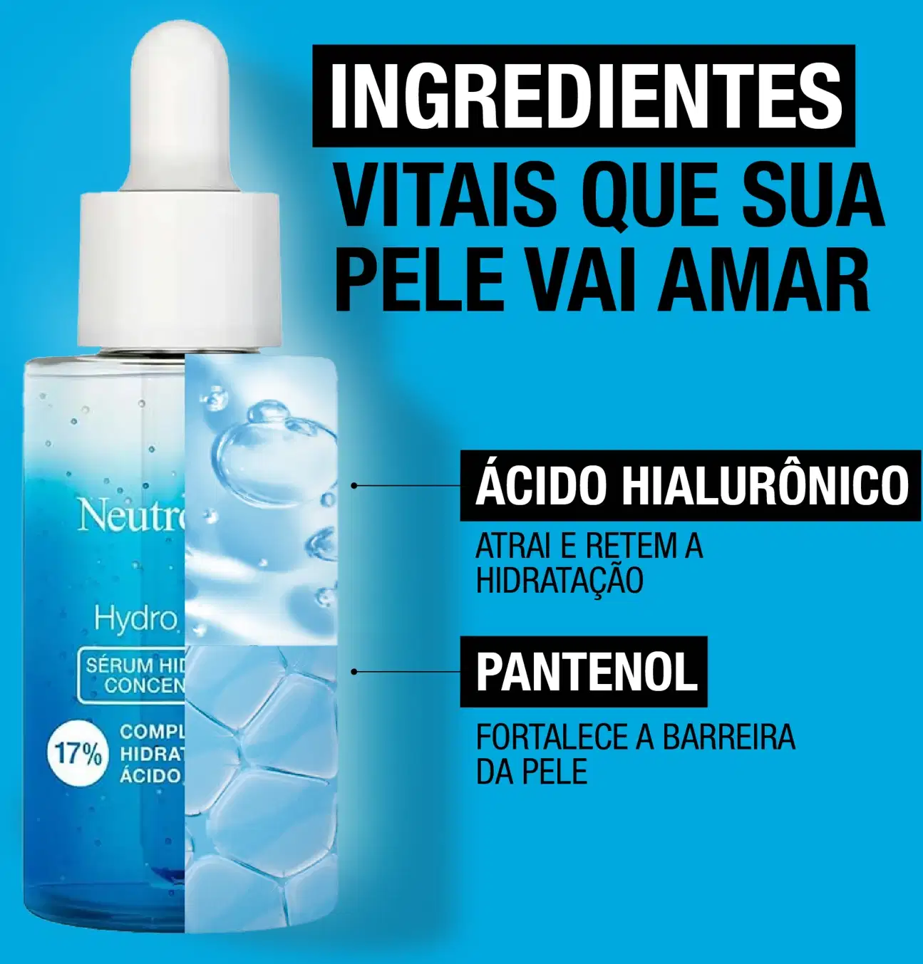 A imagem mostra um folheto com as informações dos ingredientes que compõe os produtos.