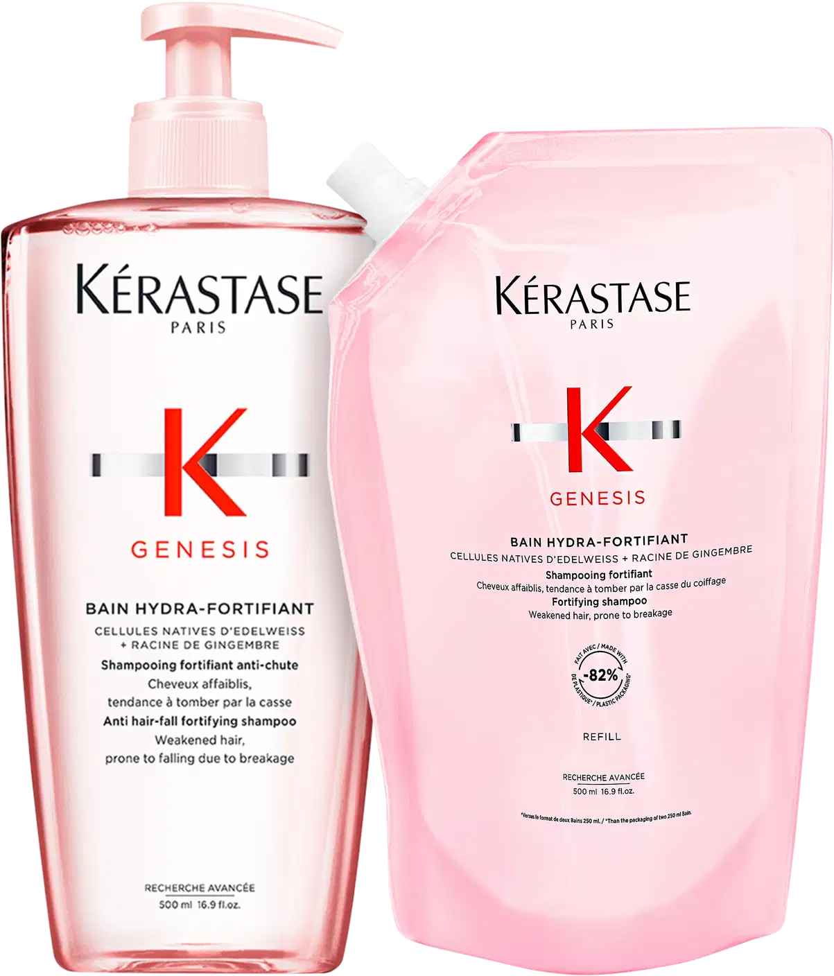 Kit com shampoo e refil Genesis, da marca Kerastase.