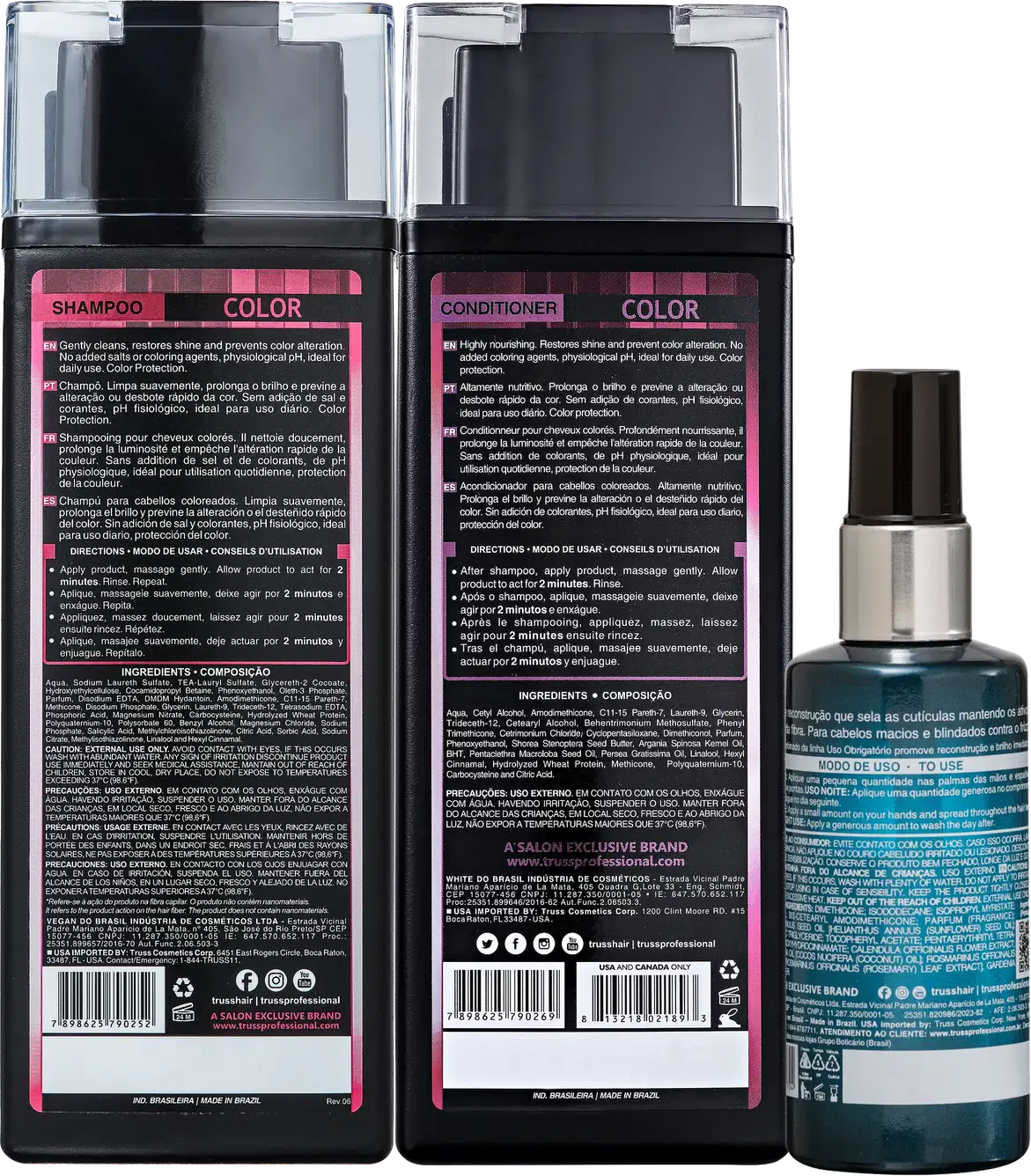 Kit TRUSS Color + Uso Obrigatório Oil Trio, 3 produtos.
