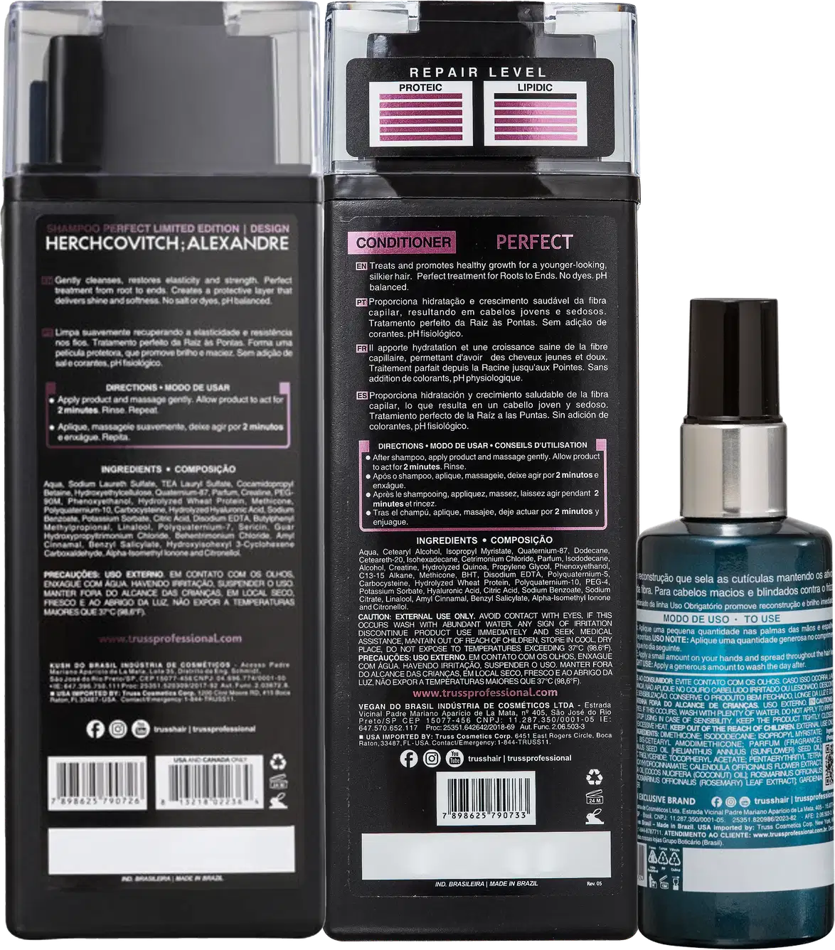 Kit TRUSS Perfect + Uso Obrigatório Oil Trio, 3 produtos.