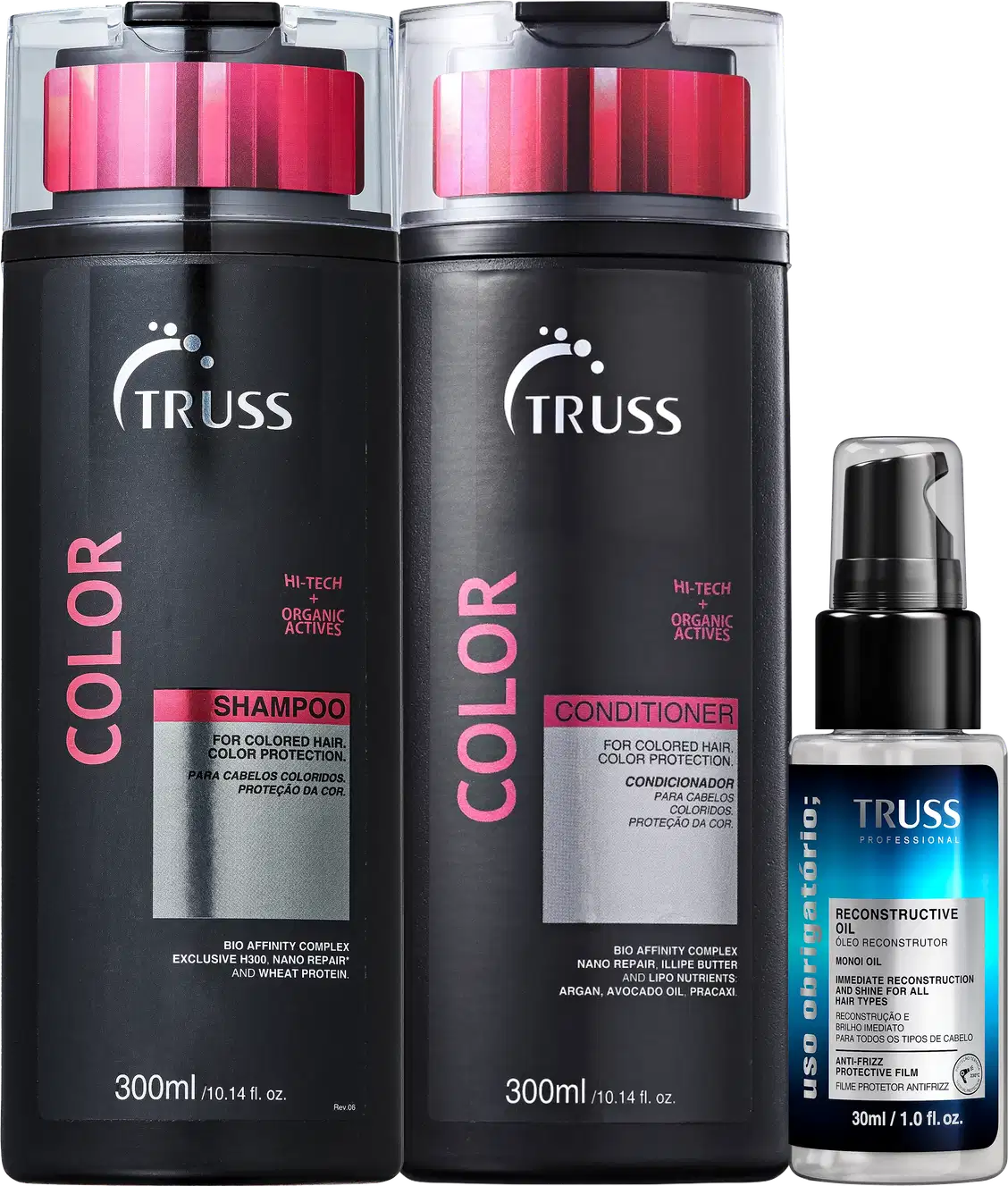 Kit TRUSS Color + Uso Obrigatório Oil Mini, 3 produtos.