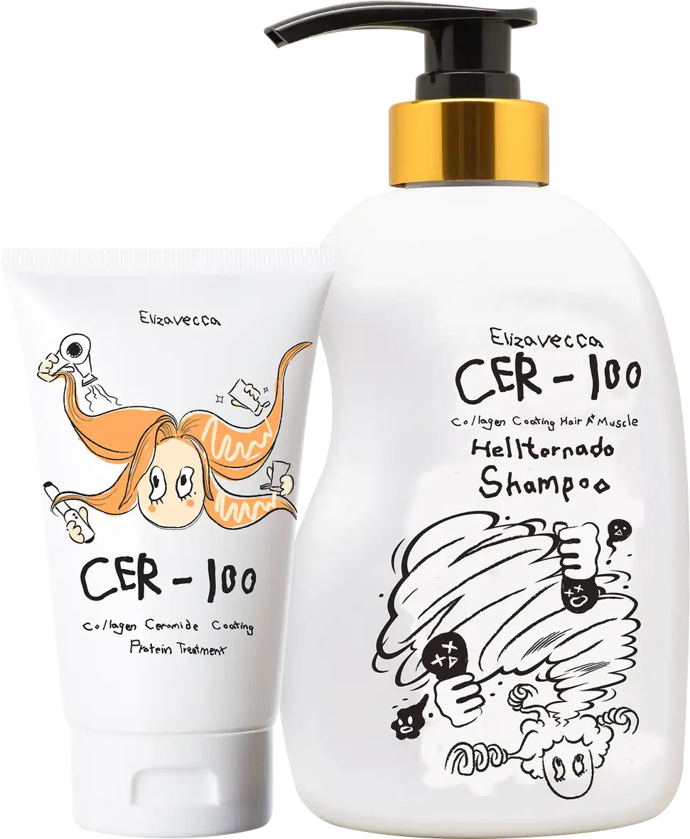 Kit Elizavecca CER-100 Collagen Hair A+ Muscle Tornado + Ceramide Coating Protein Duo, 2 produtos.
