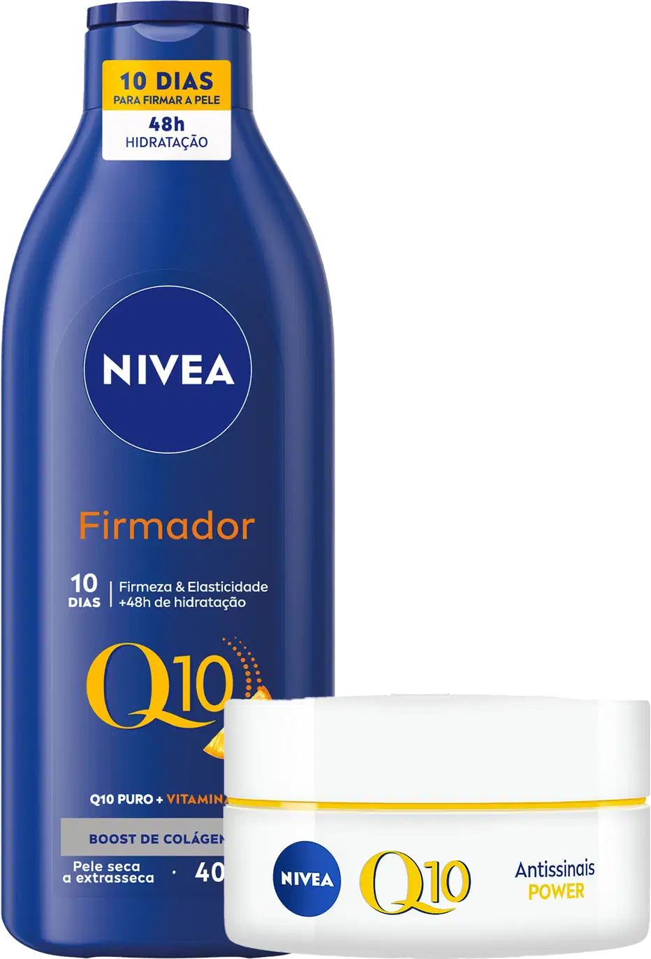 Kit NIVEA Q10 Power Dia + Firmador Q10, 2 produtos.