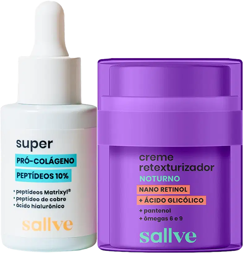 Kit Sallve Dupla Rotina Noturna, 2 produtos.