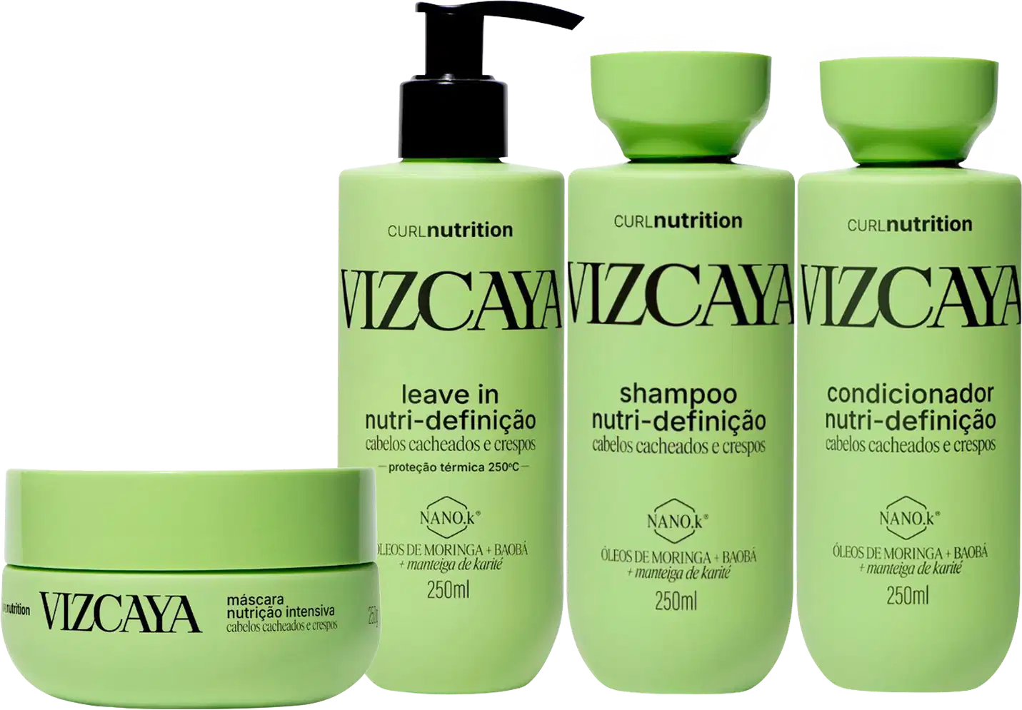 Kit Vizcaya Curl Nutrition Quarteto, 4 produtos.