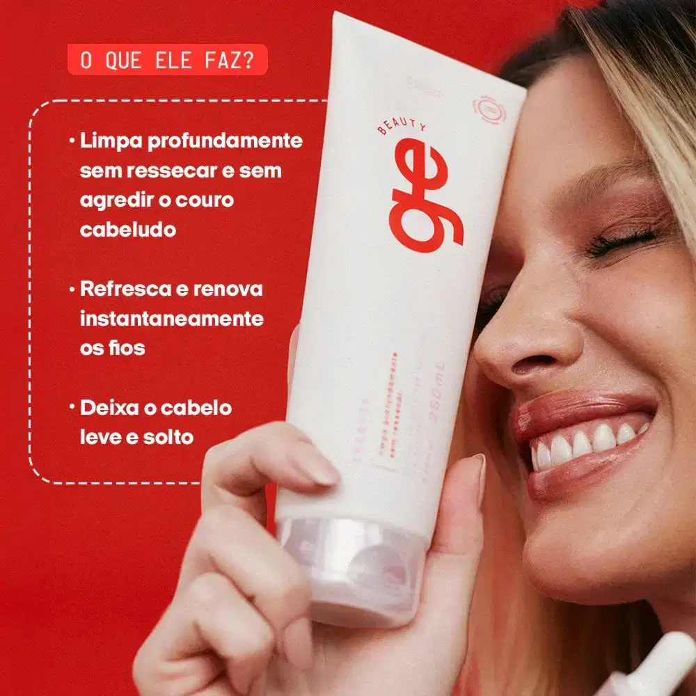 # Textura do Produto GE Beauty

Consistência cremosa e fluida em tubo branco.