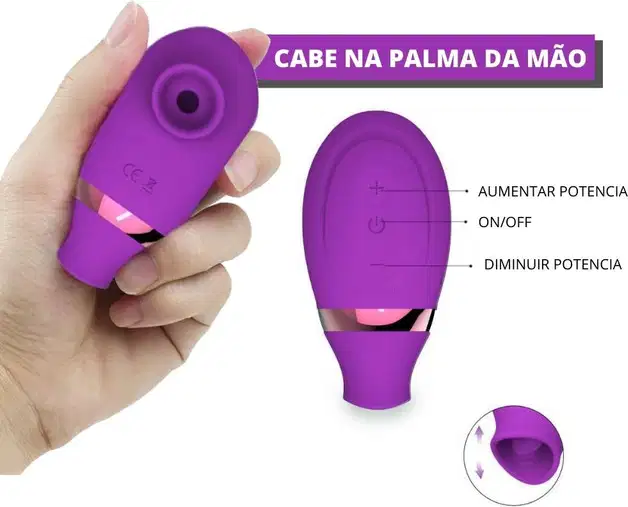 Sugador de Clitóris Sexy Import Sensevibe Lick Roxo, 1 produto.