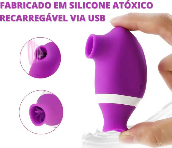 Sugador de Clitóris Sexy Import Sensevibe Lick Roxo, 1 produto.