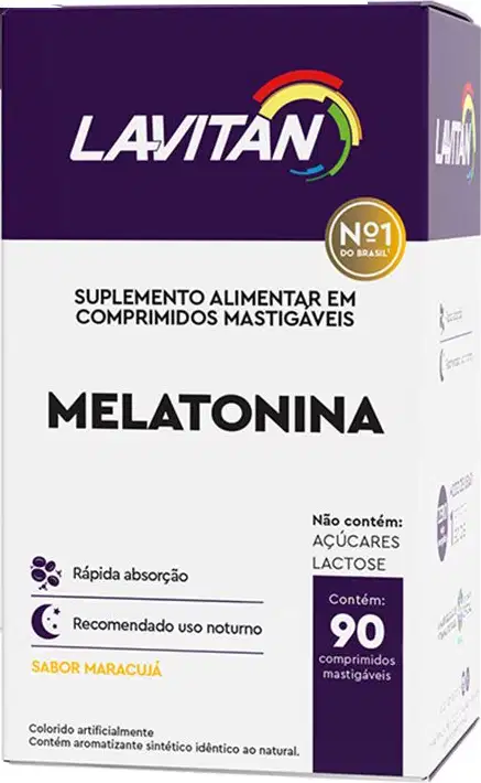 Lavitan Melatonina Sabor Maracujá 90 Comprimidos Mastigáveis