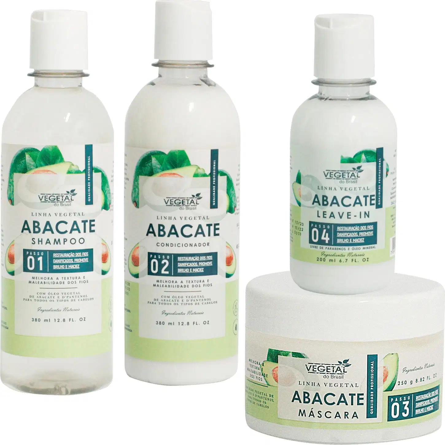Kit Vegetal do Brasil Linha Vegetal Abacate Quarteto, 4 produtos.