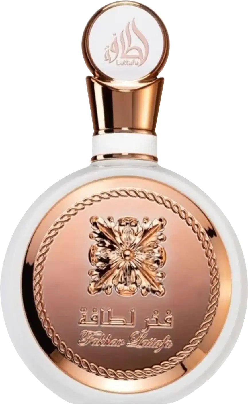 A imagem mostra o Perfume Importado Feminino Fakhar Rose de Lattafa.