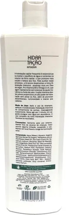 Condicionador Hidratação Intensiva de Arvensis. Volumetria 1L