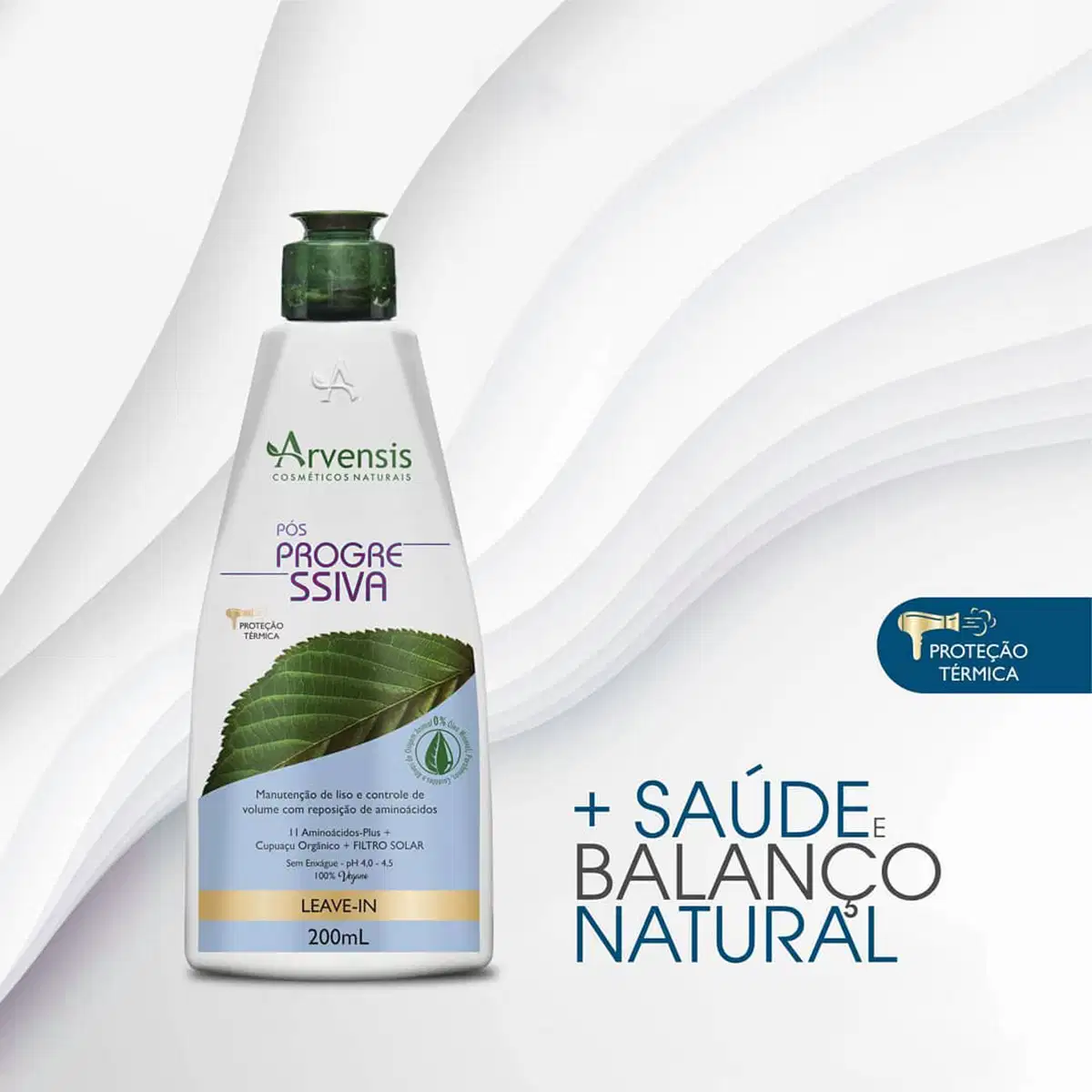 Leave-in Pós Progressiva de Arvensis Cosméticos Naturais. Volumetria 200ml