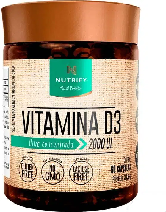 Suplemento Vitamínico Nutrify Vitamina D3 Ultra Concentrada 2000UI (60 Cápsulas)