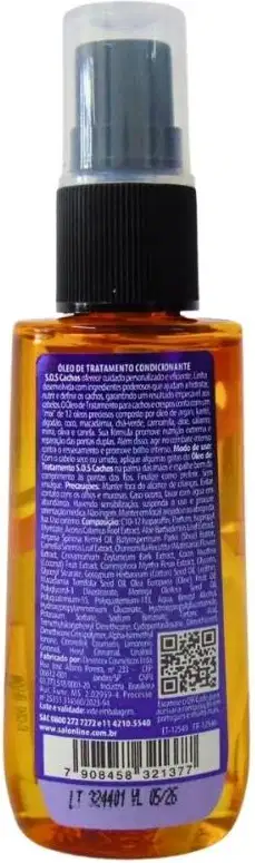 Óleo Capilar Salon Line S.O.S Cachos Super Óleos. Volumetria de 42ml.