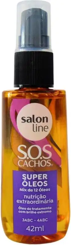 Óleo Capilar Salon Line S.O.S Cachos Super Óleos. Volumetria de 42ml.