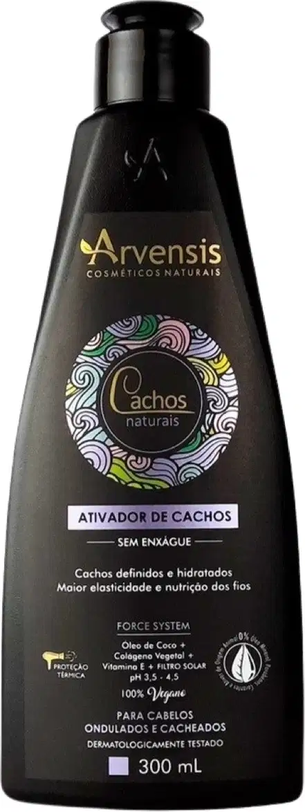 Ativador de cachos Cachos Naturais Ondulados e Cacheados de Arvensis. Volumetria 300ml