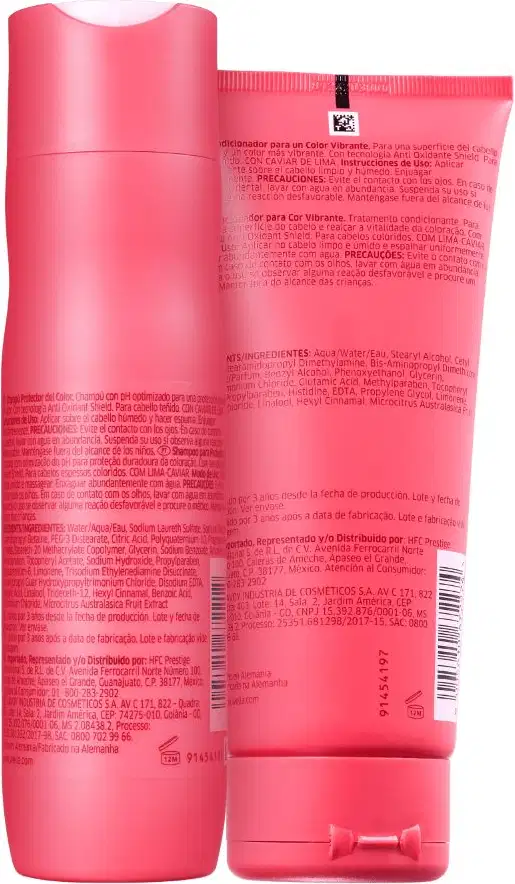 A imagem mostra o rótulo da parte de trás dos itens com informações mais detalhadas sobre o produto.