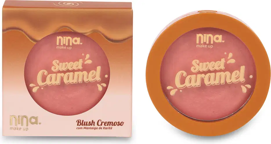 Blush Cremoso Nina Makeup Sweet Caramel Peach, 5g.