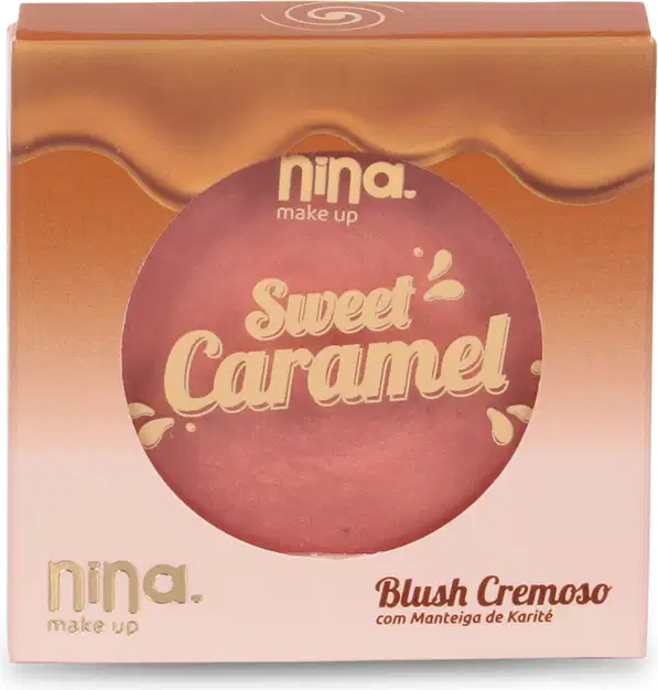 Blush Cremoso Nina Makeup Sweet Caramel Peach, 5g.