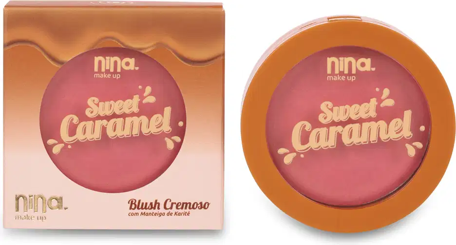 Blush Cremoso Nina Makeup Sweet Caramel Strawberry, 5g.