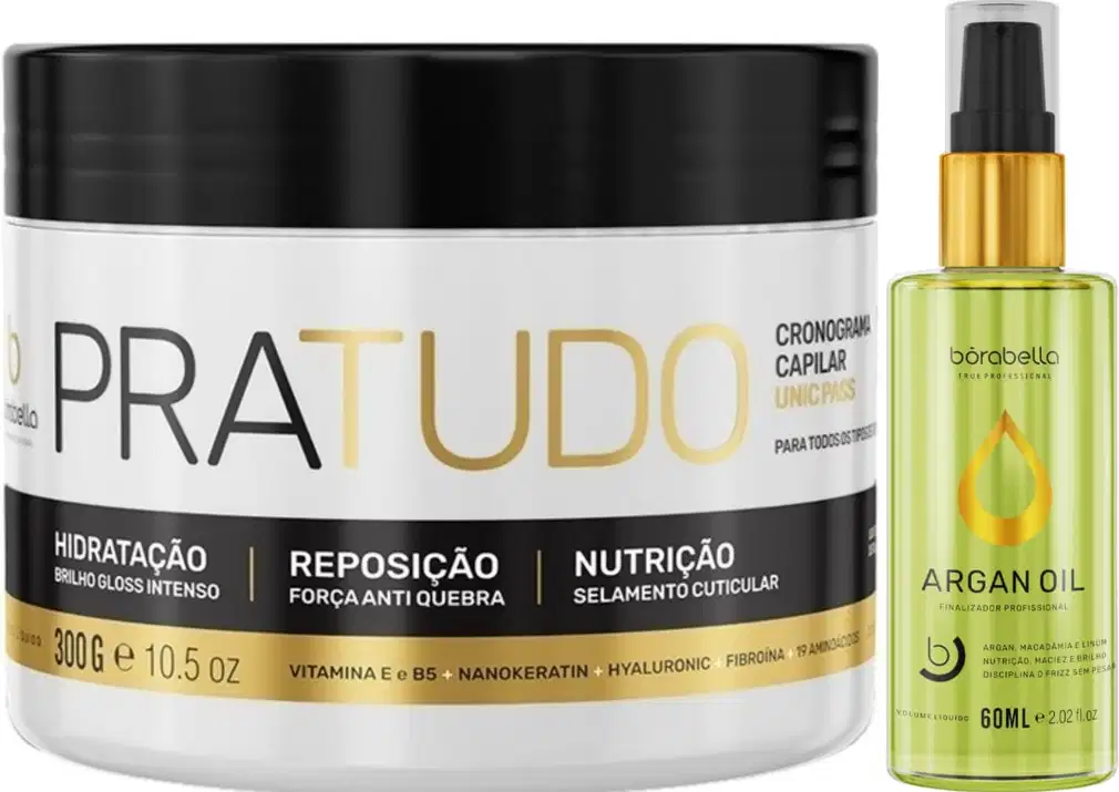 Borabella Máscara Pratudo 300g + Óleo de Argan 60ml