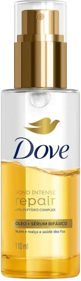 A imagem mostra o Óleo Capilar Bifásico Bond Intense Repair de Dove.