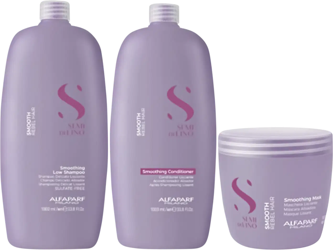 Kit Alfaparf Semi Di Lino Smooth Trio Essential, 3 produtos.