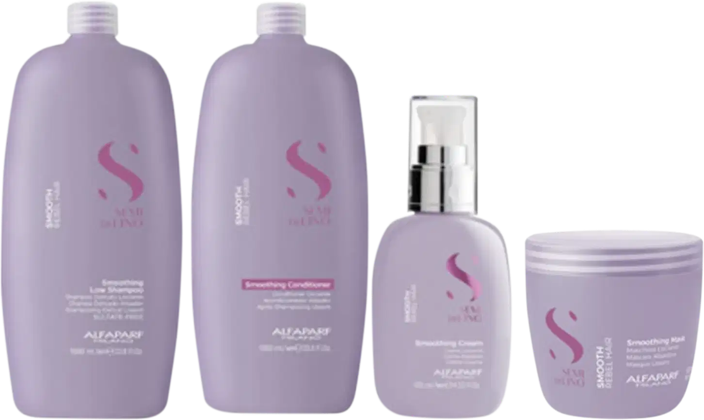 Kit Alfaparf Semi Di Lino Smooth Quarteto, 4 produtos.