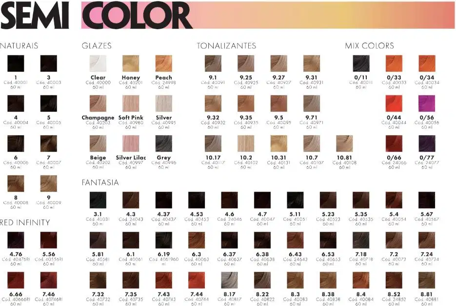 Amostra de cores
