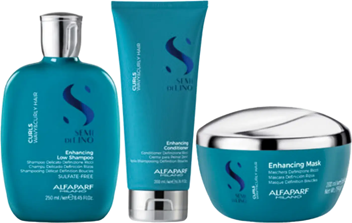 Kit Alfaparf Semi di Lino Curls Enhancing Trio Home Care, 3 produtos.