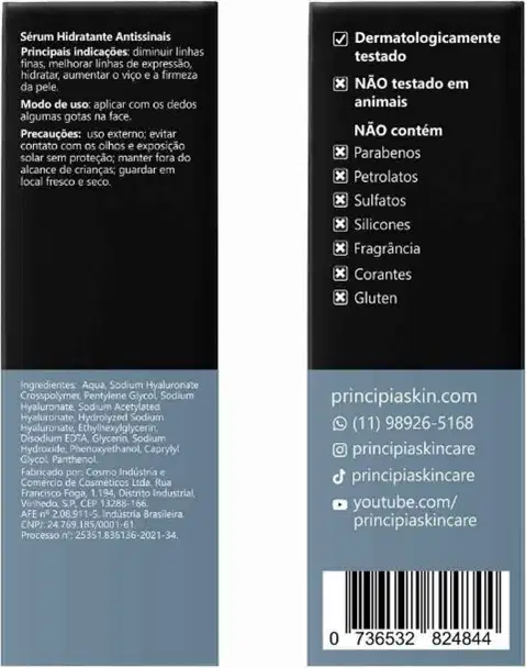 Produto dermatologicamente testado e livre de crueldade animal. Fórmula livre de parabenos, petrolatos, sulfatos, silicones, fragrâncias e glúten.